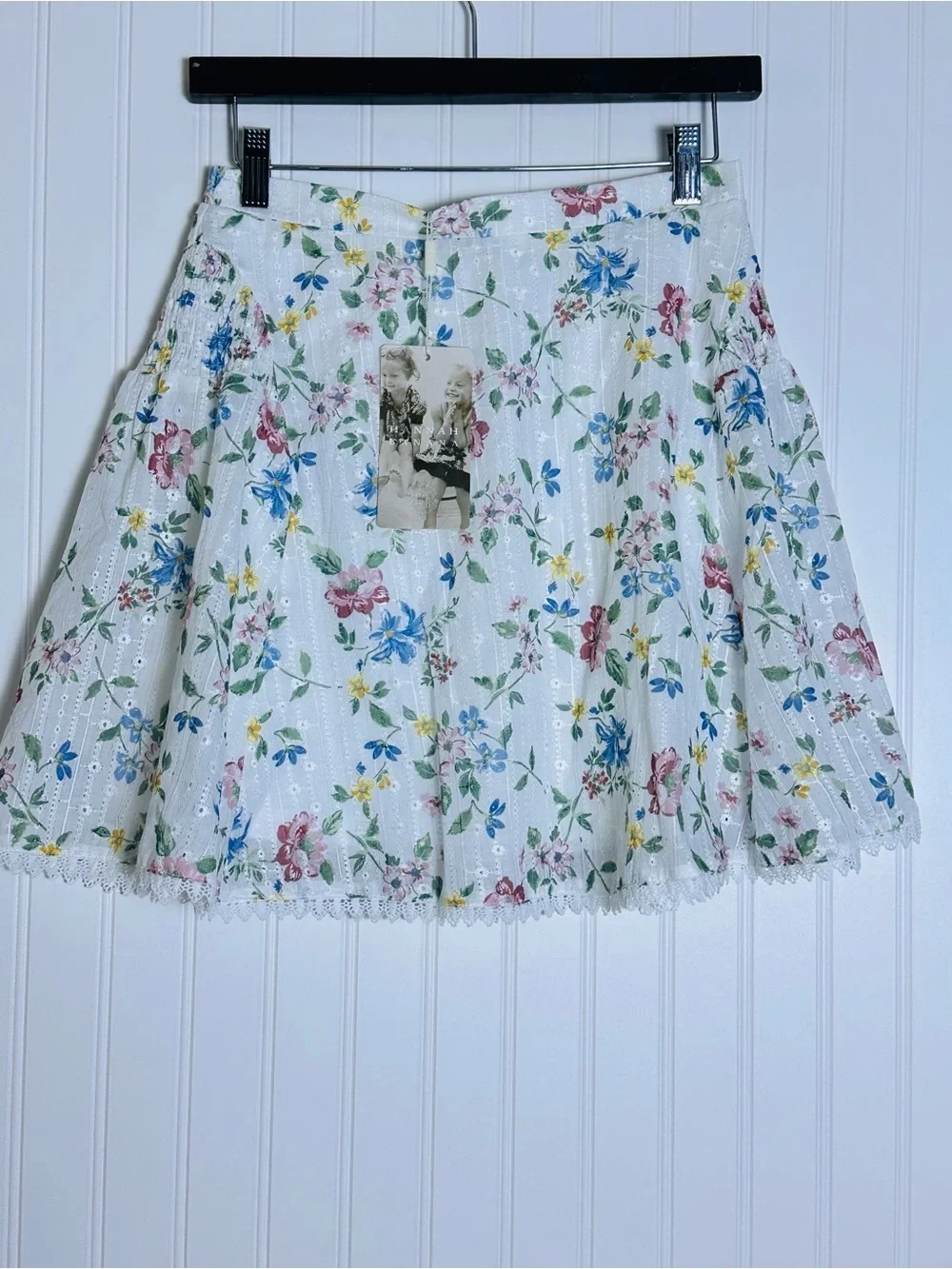 HANNAH BANANA Little Big Tween Girls Eyelet Boho Floral Mini Skirt 14